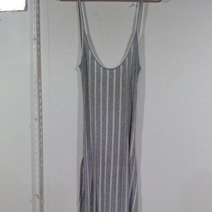 Windsor gray/white striped maxi beach dress